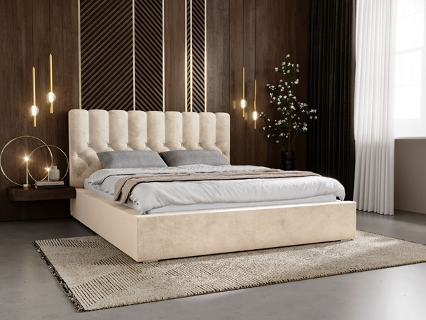 Bed met Opbergruimte en lattenbodem 200x200 Roma Beige