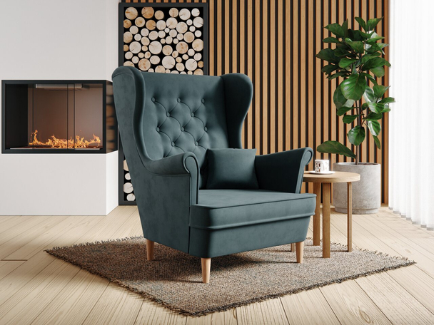 Fauteuil op houten poten Oslo II Donkergrijs