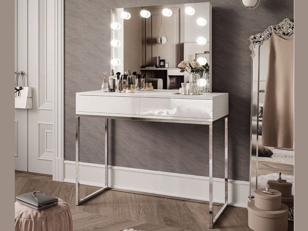 Kaptafel met spiegel Brisa Wit glans