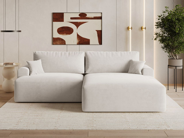 Hoekbank Rechts met Slaapfunctie en Opbergruimte Serene Lichtbeige