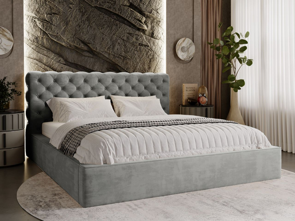 Bed met Opbergruimte en lattenbodem 180x200 Apollo Grijs