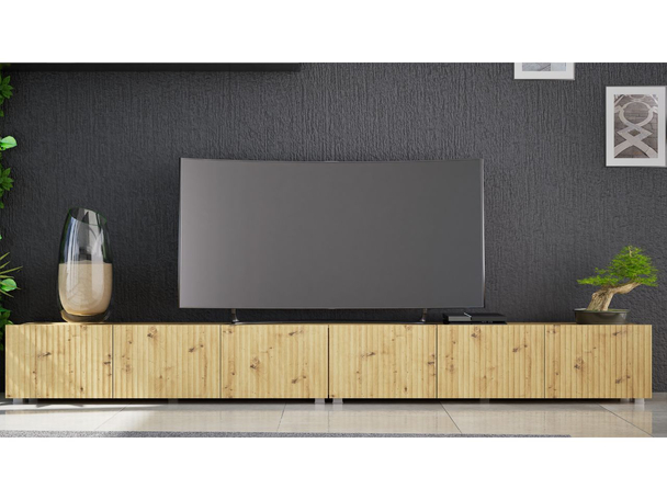 Set tv-meubels met deuren 300 cm Kioto Artisan Eik