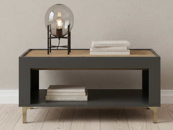 Salontafel met plank Messina Zwart