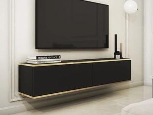 TV-Hangkast met deuren 135 cm Diolo Zwart