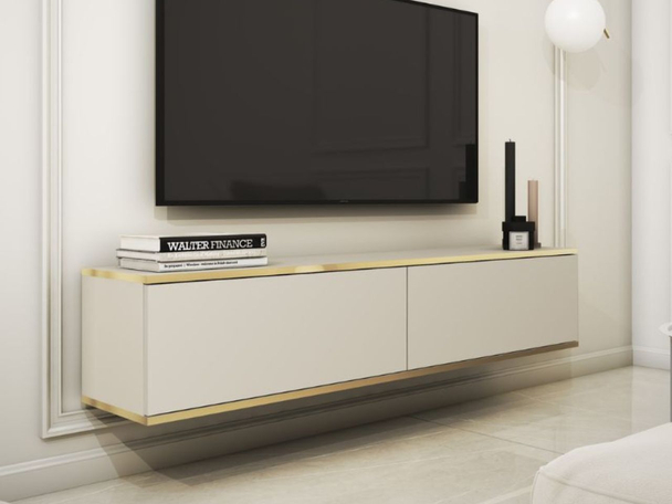 TV-Hangkast met deuren 135 cm Diolo Beige