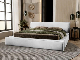 Tweepersoonsbed met Opbergruimte en lattenbodem 180x200 Mali Lichtgrijs