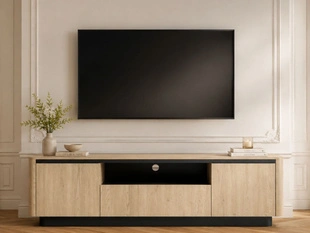 TV-Meubel met Deuren Fascino Bruin, Zwart