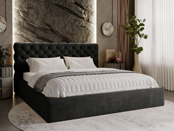 Bed met Opbergruimte en lattenbodem 180x200 Apollo Zwart
