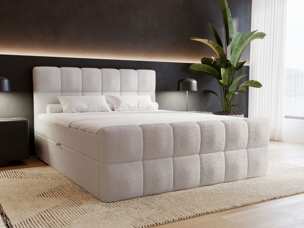 Boxspring met Opbergruimte 200x200 Alicante Grijs