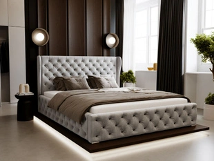 Tweepersoonsbed met Opbergruimte en lattenbodem 120x200 Kingston Lichtgrijs