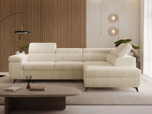 Hoekbank Rechts met Slaapfunctie en Opbergruimte Argon Beige