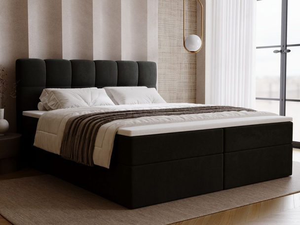 Boxspring met Opbergruimte 200x200 Maison Donkergrijs