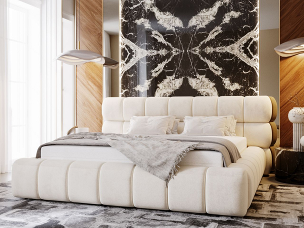 Tweepersoonsbed met Opbergruimte en lattenbodem 160x200 Mellow Beige