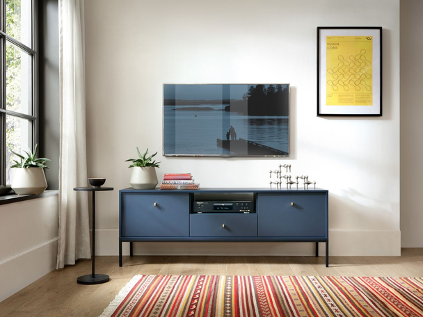 TV-Meubel met Deuren en Lade Amor Marineblauw