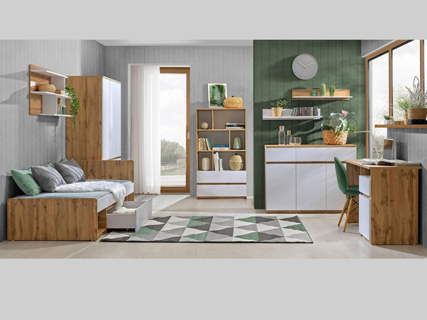 Meubelset voor tienerkamer Arcadia Wit, Bruin