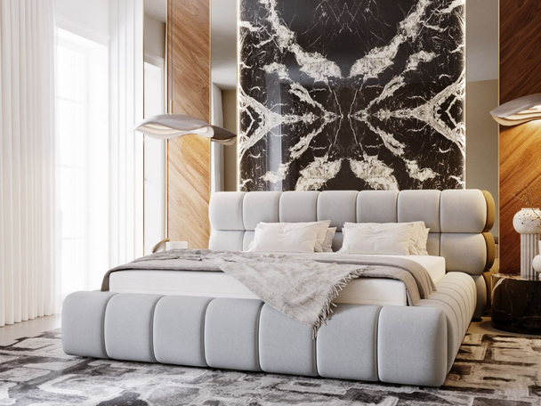Tweepersoonsbed met Opbergruimte en lattenbodem 180x200 Mellow Lichtgrijs