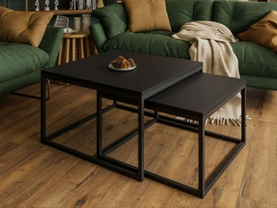 Salontafel Set 2-delig Asumi Zwart 36x42