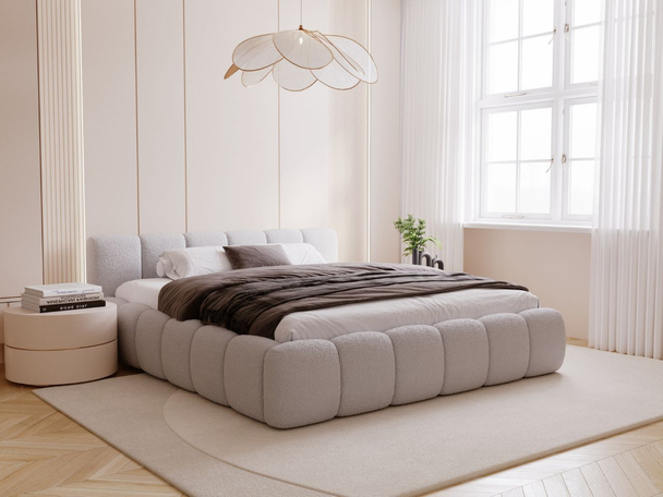 Bed met Opbergruimte en lattenbodem 140x200 Cloud Low Grijs