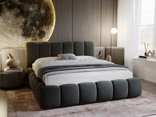 Bed met Opbergruimte en lattenbodem 200x200 Cloud Donkergrijs