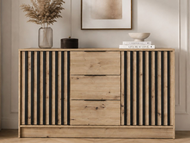 Dressoir met Deuren en Lades 155 cm Macron Artisan eik