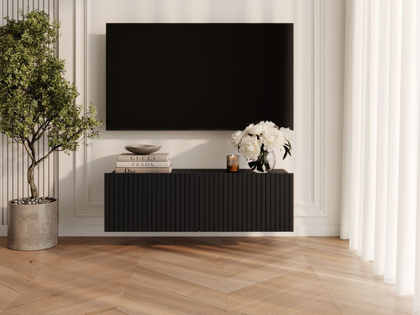 TV-Meubel met Deuren 100 cm Kioto Zwart