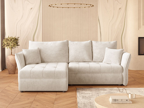 Hoekbank met Slaapfunctie en Opbergruimte Lino Beige