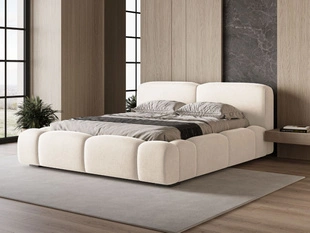 Tweepersoonsbed met Opbergruimte en lattenbodem 140x200 Aubi Crème