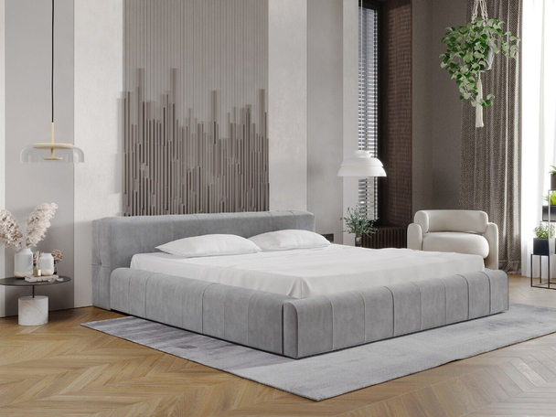 Tweepersoonsbed met Opbergruimte en lattenbodem 180x200 Lipari Grijs