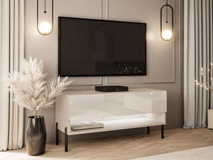 Tv-meubel 90 cm op rechte poten met ledverlichting Aurelie Kashmir glans