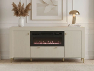 Dressoir met deuren, lade en elektrische haard Messina Kashmir