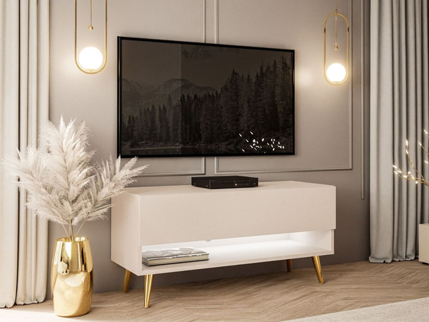 TV-meubel 90 cm voor de woonkamer met ledverlichting Aurelie Kashmir