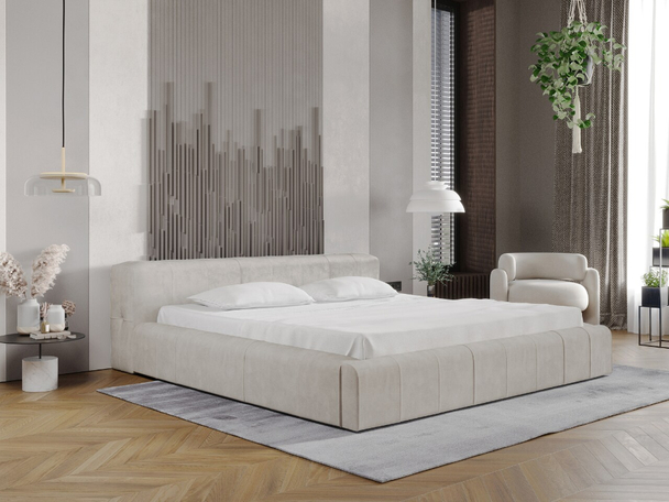 Tweepersoonsbed met Opbergruimte en lattenbodem 140x200 Lipari Beige