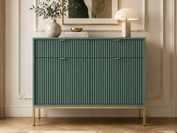 Dressoir met deuren en lades Amber Groen