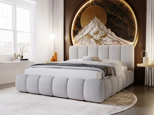 Tweepersoonsbed met Opbergruimte en lattenbodem 200x200 Cloud Lichtgrijs