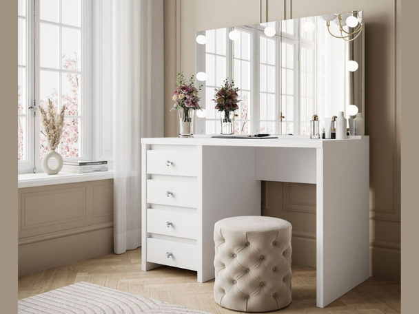 Kaptafel met spiegel Nesso Wit mat