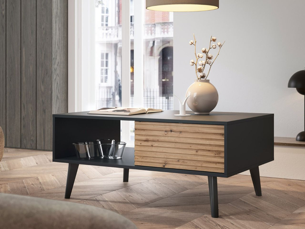 Salontafel met Lades Astro Zwart