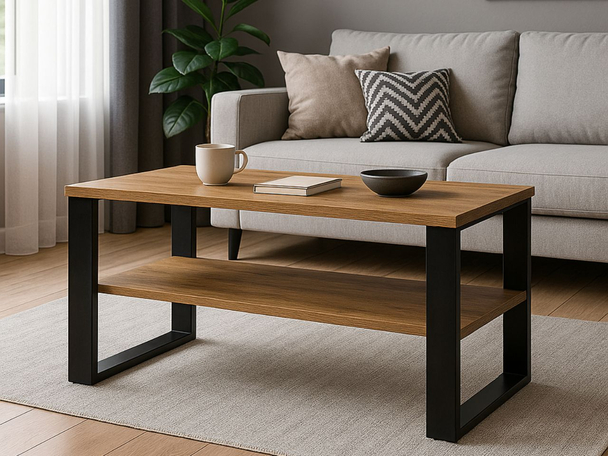 Salontafel Lavore Eiken Wotan, Zwart