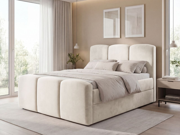 Boxspring met Opbergruimte 180x200 Campi Crème