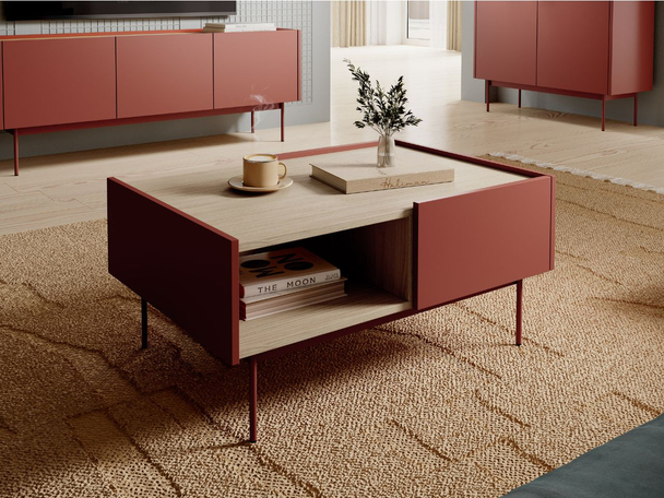 Salontafel met Lades Drevo Rood