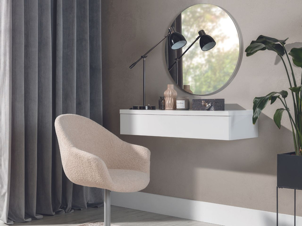 Hangende kaptafel met spiegel Nusco Witte
