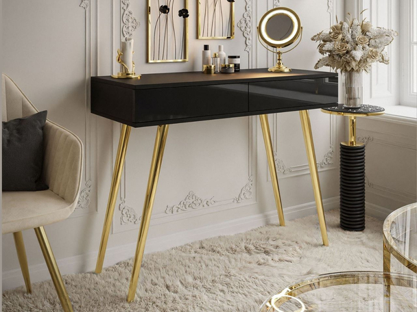 Kaptafel met lades Olivine Zwarte glans