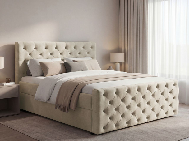 Boxspring met Opbergruimte 180x200 Montego Crème