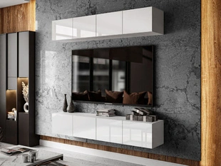 Moderne wandmeubel voor de woonkamer Nodoo Wit glans