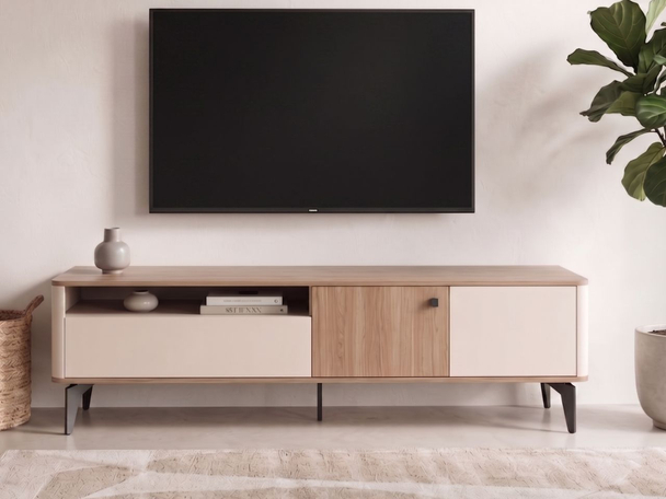 TV-meubel met kastjes, 180 cm, Arelis Kasjmier, Royal Notenhout