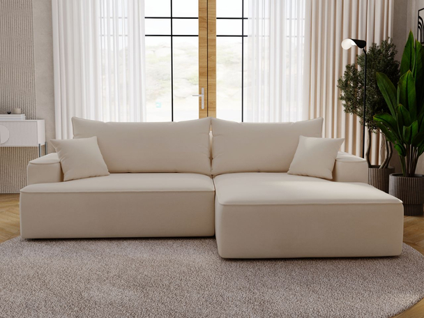 Hoekbank Rechts met Slaapfunctie en Opbergruimte California Beige