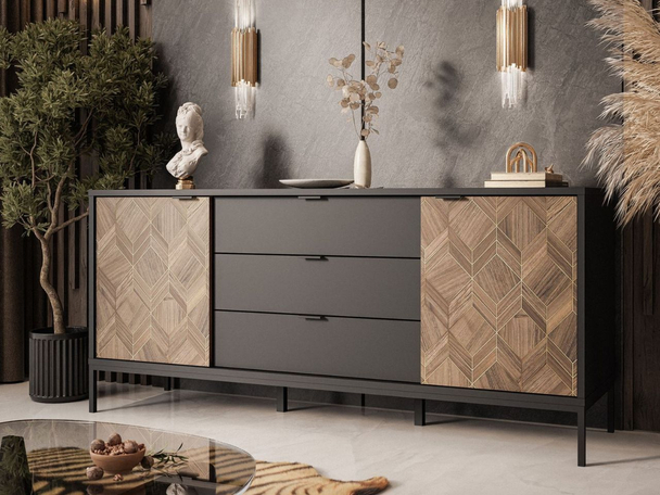 Dressoir met Deuren en Lades Tavio Zwart