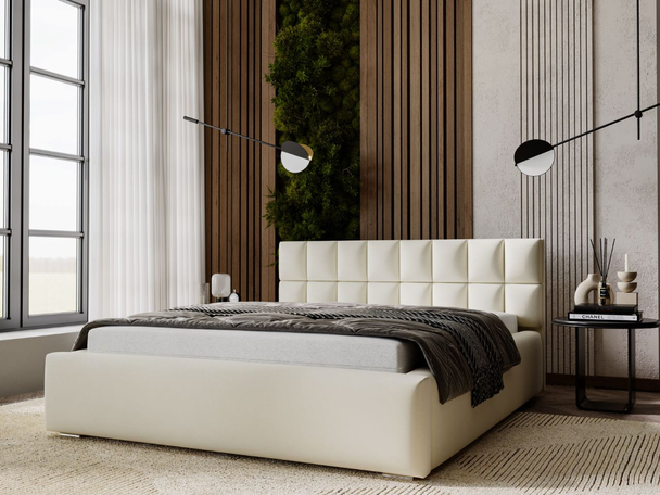 Bed met Opbergruimte en lattenbodem 140x200 Hugo Beige
