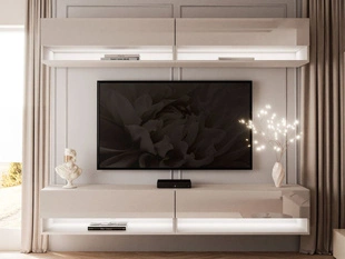 Hangende wandmeubel met LED-verlichting Aurelie Kashmir glans