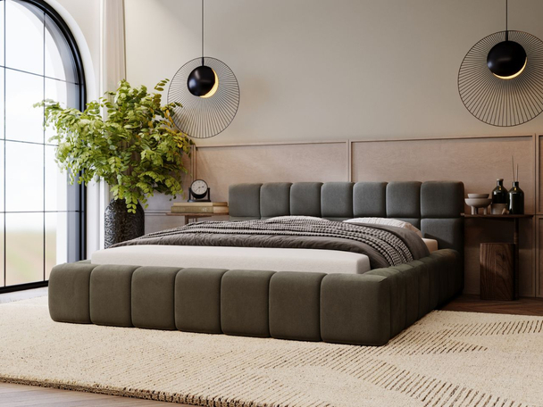Tweepersoonsbed met Opbergruimte en lattenbodem 160x200 Alicante Donkergrijs