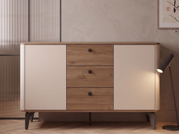 Commode met deuren en lades 140 cm Arelis Kasjmier, Royal Notenhout